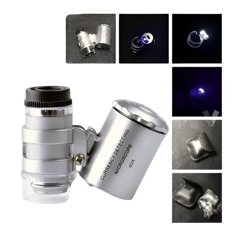Microscopio Lupa De Bolsillo Luz Led/uv 60x-1