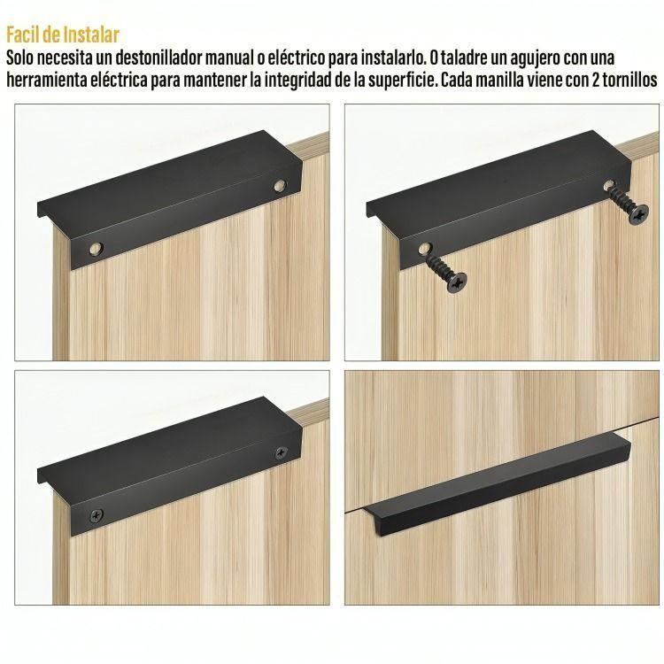 Tiradores Manilla Negro, Tirador Mueble Puerta 15cm 10 Unidades-3