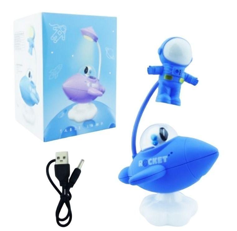 LAMPARA ESCRITORIO LED PARA NIÑO NAVE ESPACIAL CON ASTRONAUTA CON LUZ -3