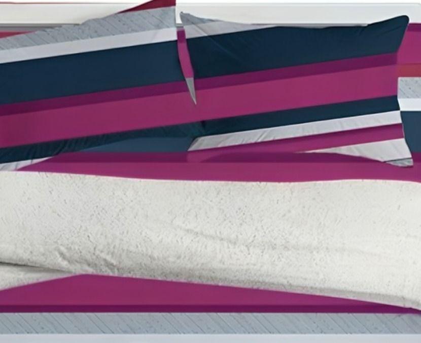 Plumón Sherpa + Sábana Microfibra de 2 Plazas / Líneas Moradas – Doral-3