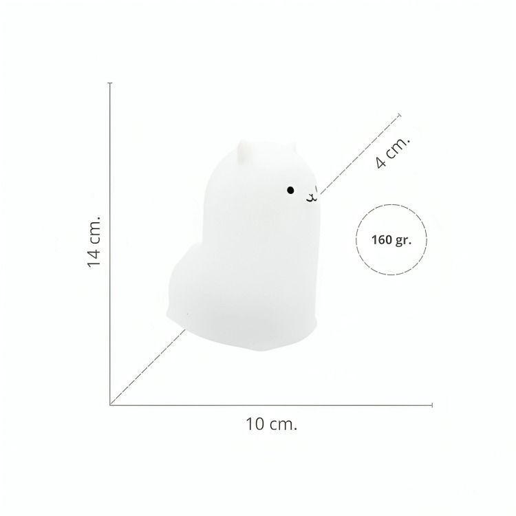 Lámpara de Noche de Silicona LED RGB Squishy Alpaca-3