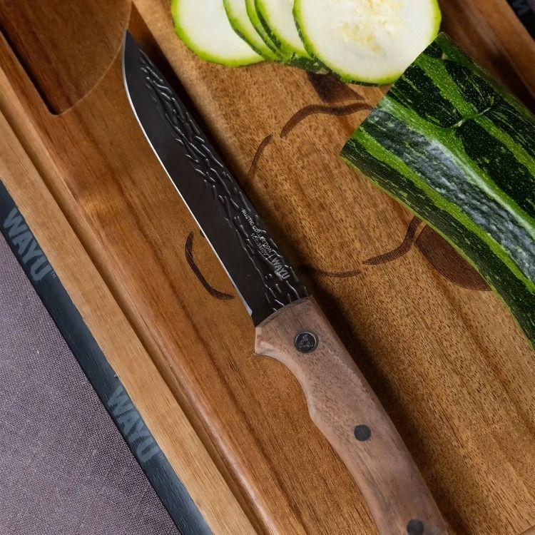 CUCHILLO UTILIY CON FUNDA RUSTIC COLECCTION WAYU-2