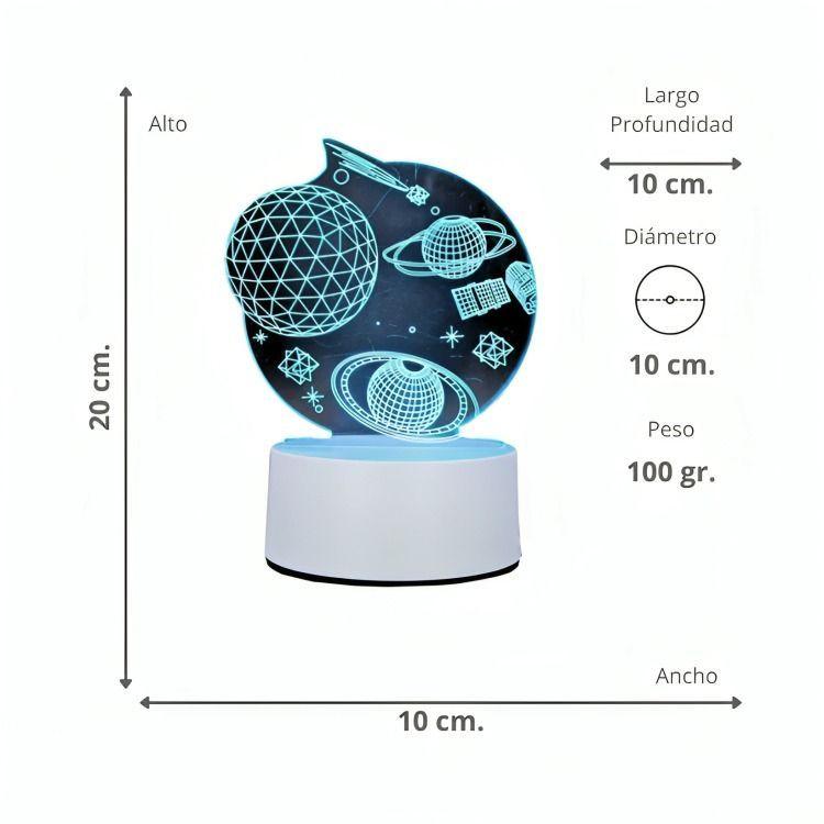 Lámpara Led RGB visualización 3D Universo-3