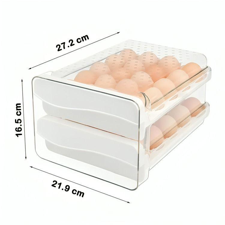 Organizador De Huevos Caja Para 40 Huevos 2 Niveles-3