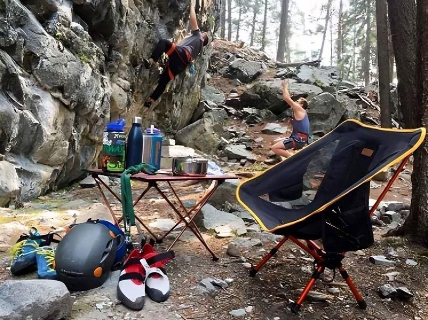 Silla plegable de camping naranja-4