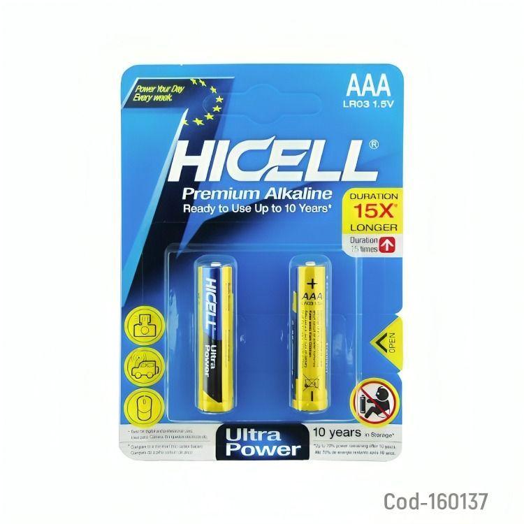 Set x6 PILA HICELL AAA  PCS 1.5 VOLT ALKALINE EN BLISTER-2