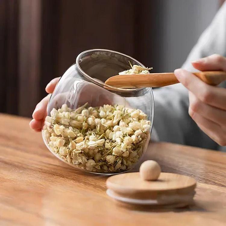 Frasco de Vidrio con Tapa de Bamboo de 950ml Glasso-3