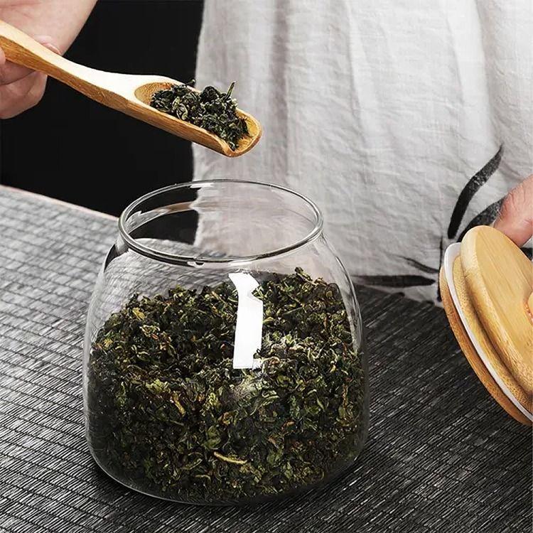 Frasco de Vidrio con Tapa de Bamboo de 950ml Glasso-5
