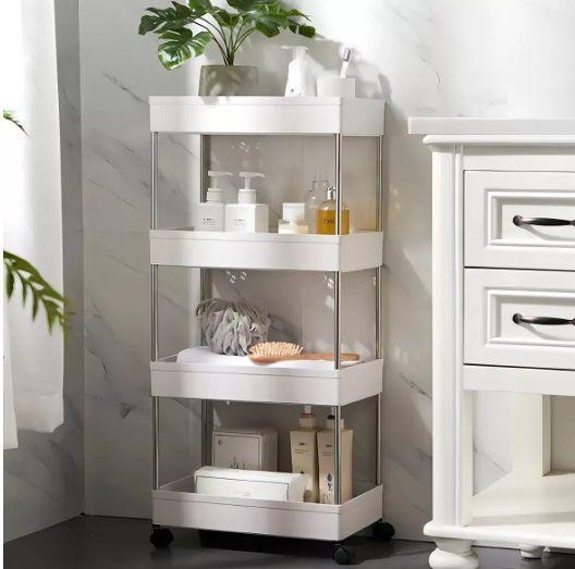 Mueble Organizador 4 Niveles Cocina Baño Sala Multifuncional Color Blanco-2