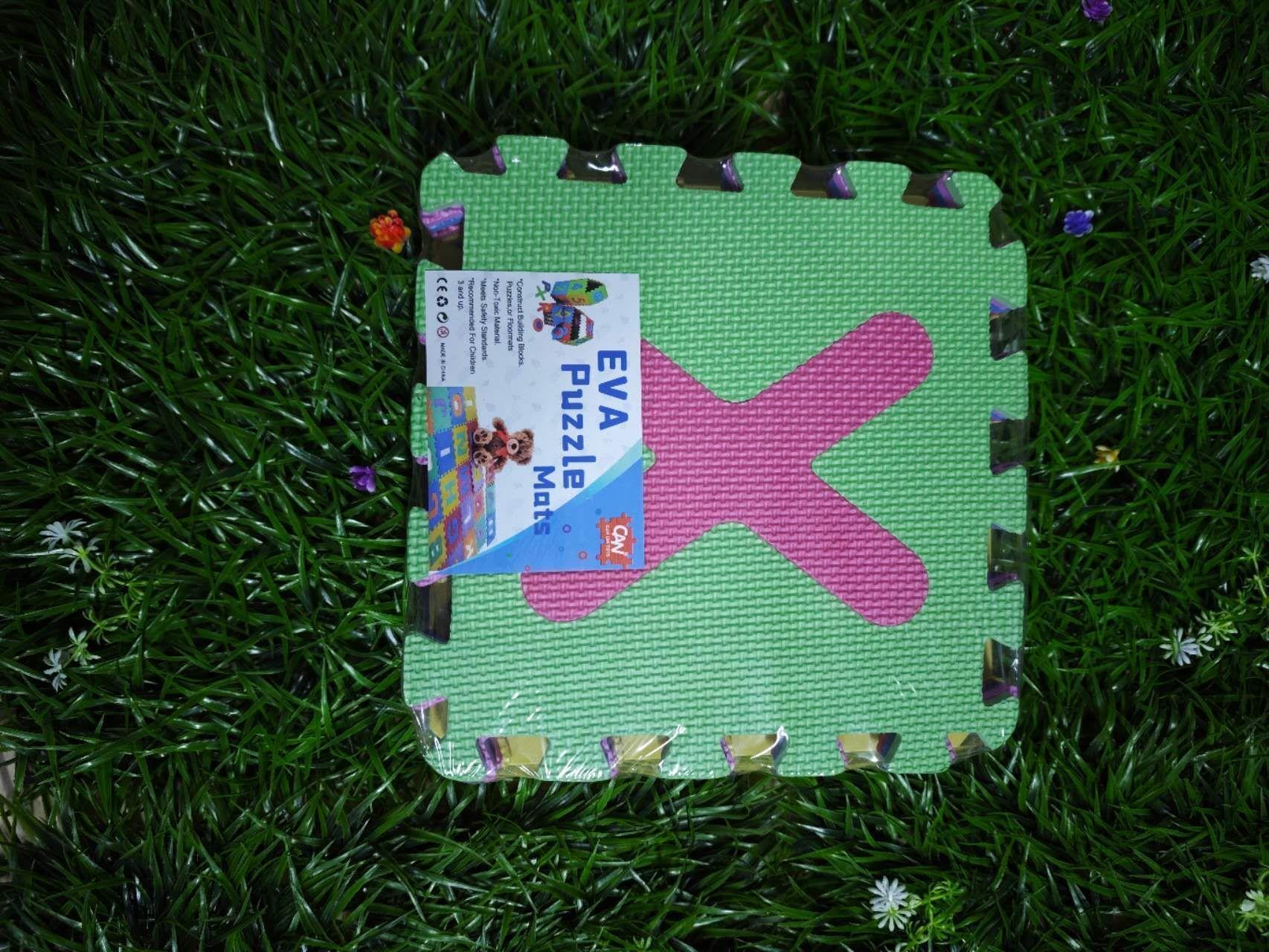 Alfombra Goma EVA Set 10 Cuadros con Letras Desmontables 30x30 cm para Bebés y Niños-4