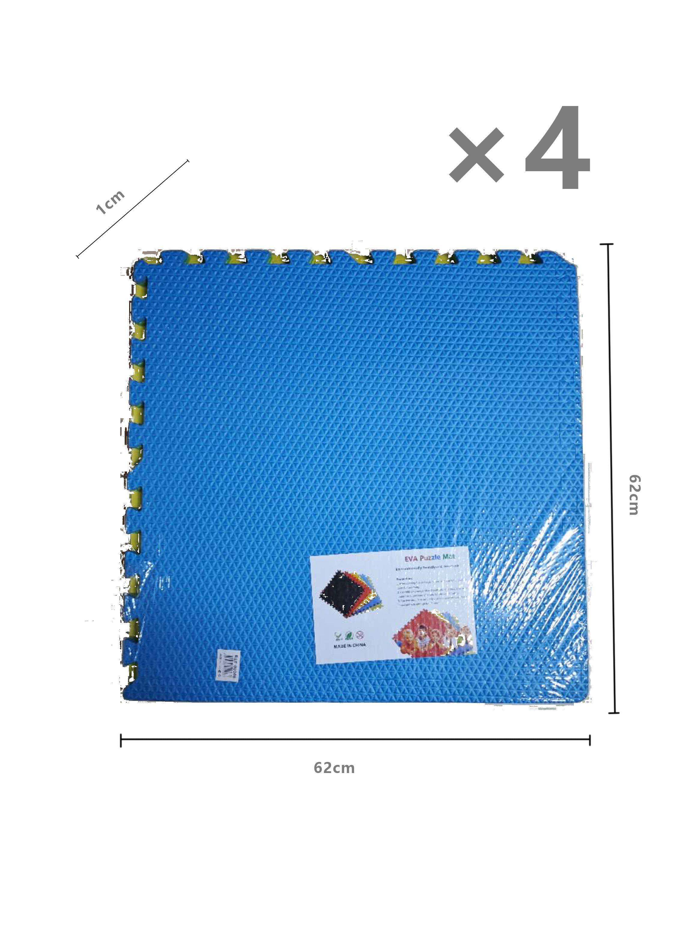 Alfombra Goma EVA Set 4 Cuadros Unicolor 62x62 Bebés Niños-3