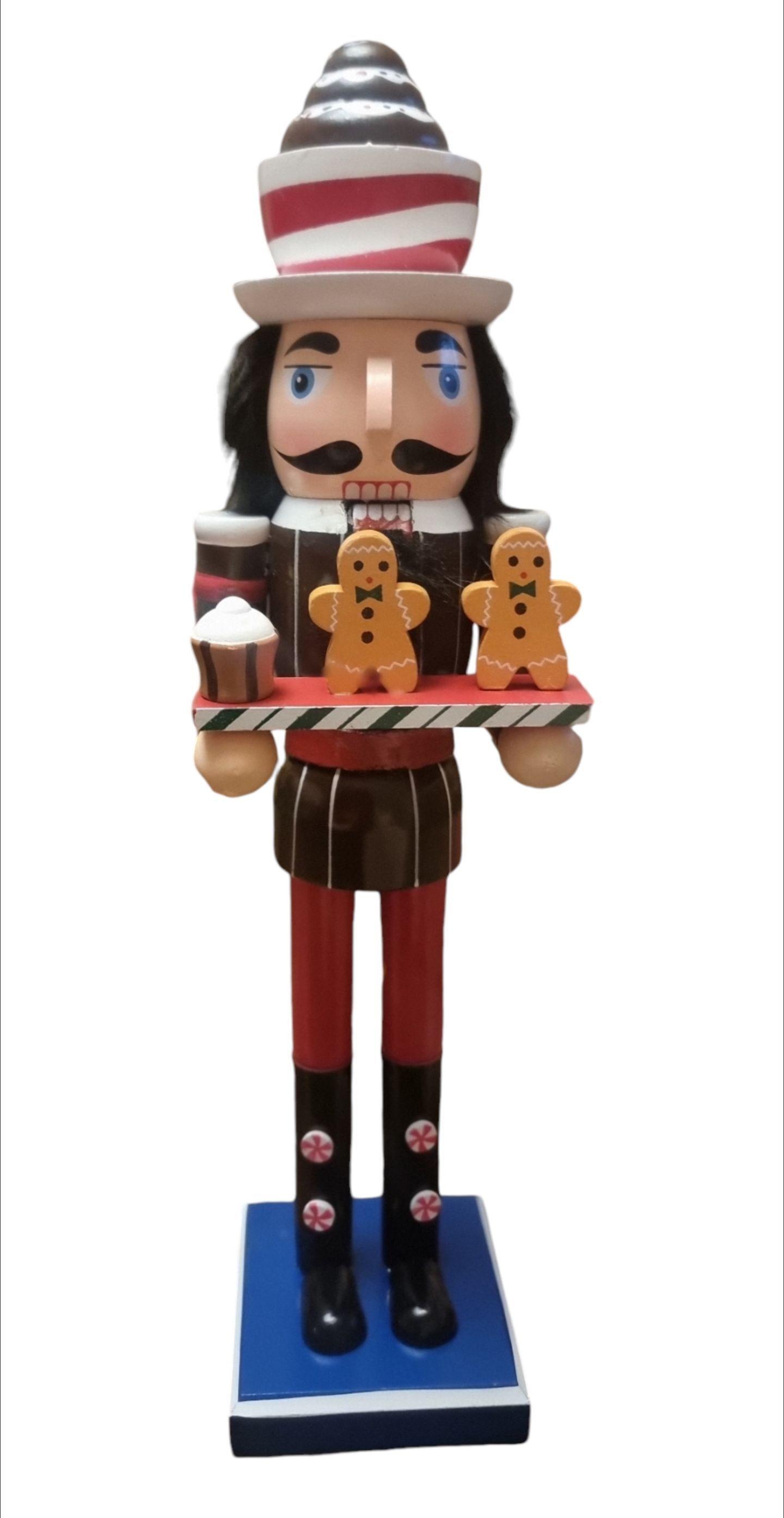 CASCANUECES MADERA ADORNO NAVIDAD 38 CM GALLETAS-0