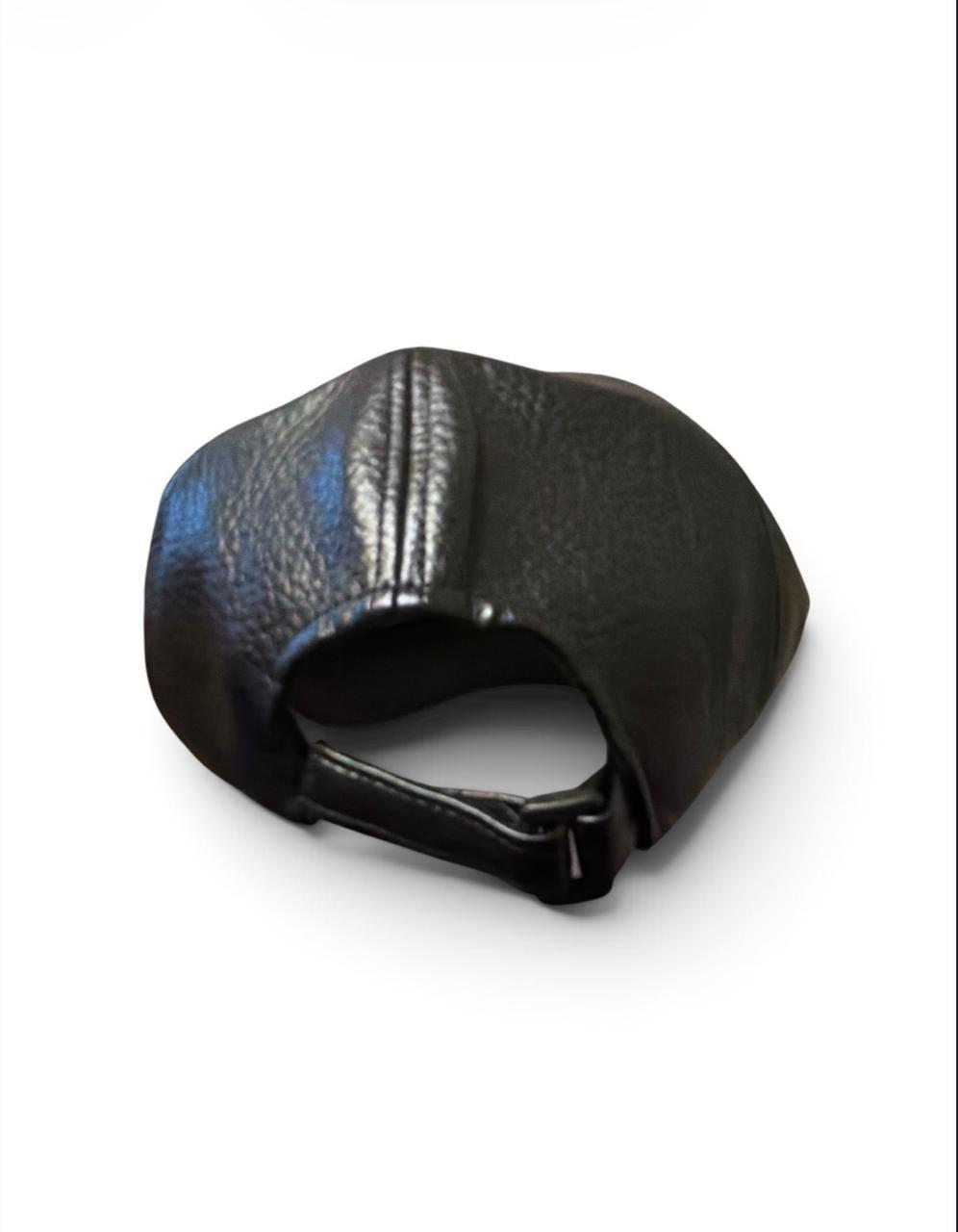 Boina Jockey Hombre Estilo Vintage Cuero PU Negro-1