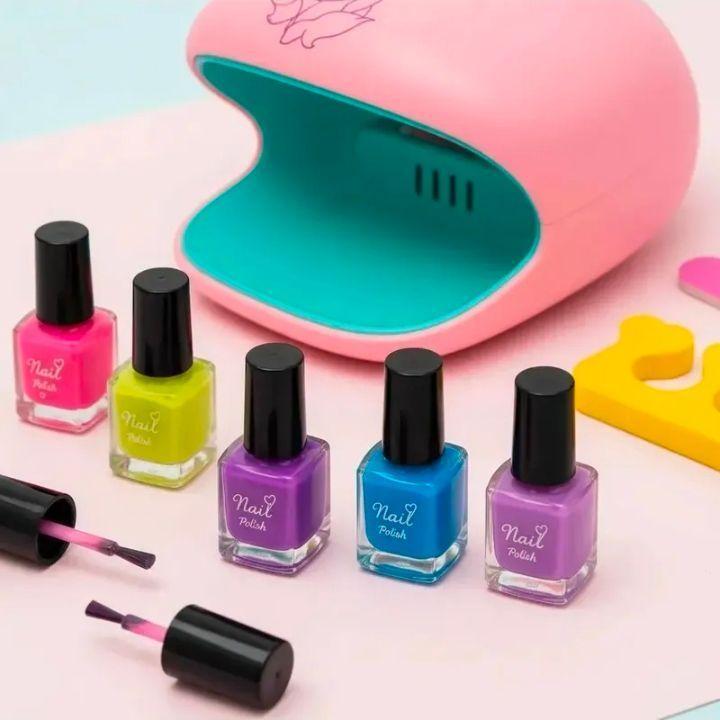 Kit Manicura Infantil Unicornio con Secador De Uñas Con Luz Y Accesorios 9 Pzs-1