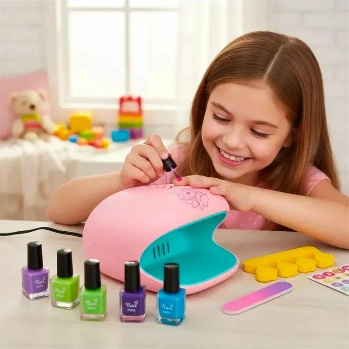 Kit Manicura Infantil Unicornio con Secador De Uñas Con Luz Y Accesorios 9 Pzs-4