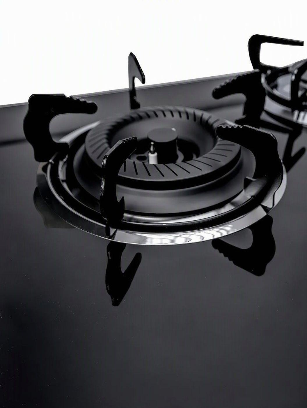 Cocina Encimera A Gas Placa Vidrio Templado 3 Platos Con Chi Negro-3