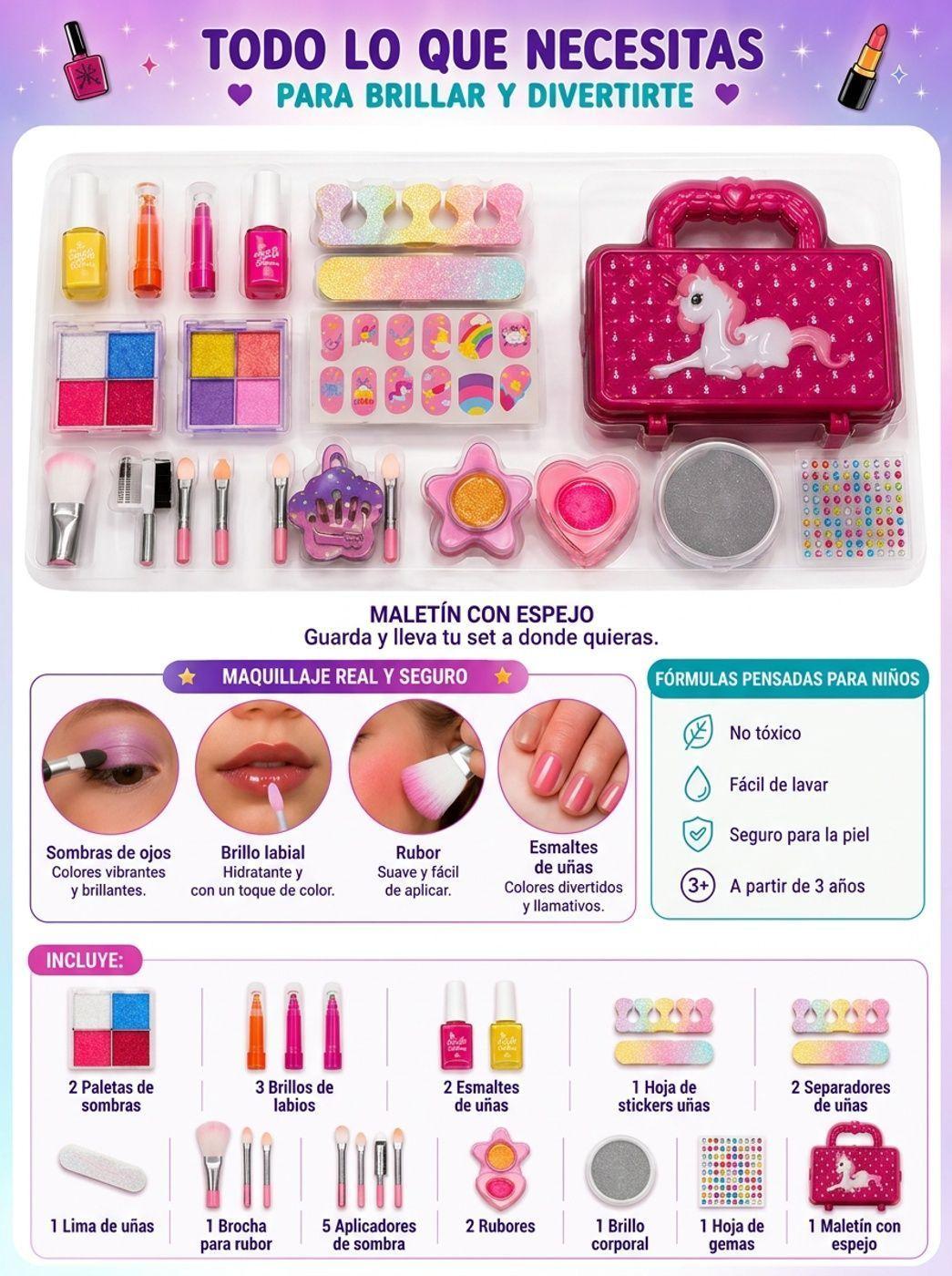 Set Belleza Infantil Con Maleta Unicornio 18 Pzs-4