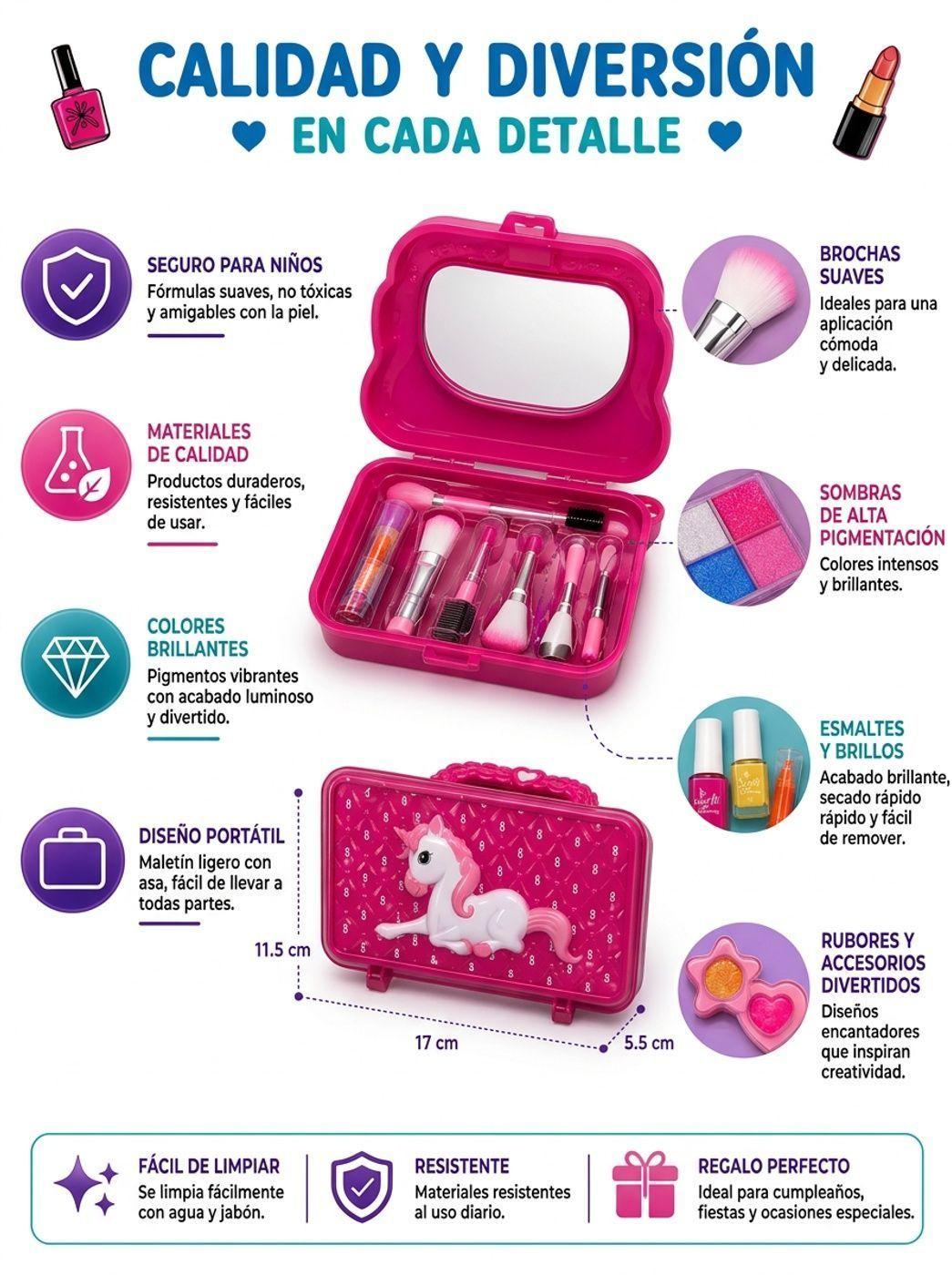 Set Belleza Infantil Con Maleta Unicornio 18 Pzs-5