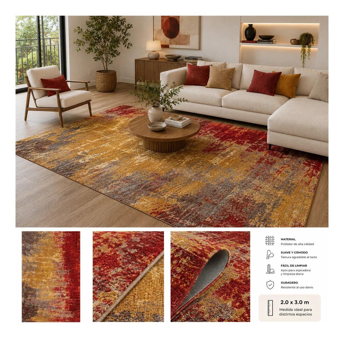 Alfombra Decorativa Para Living Moderna Abstracta 3x2-2