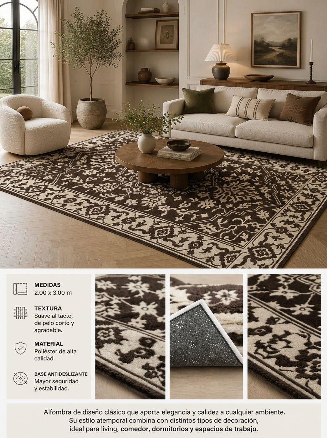 Alfombra Decorativa Para Living Vintage 3x2-2