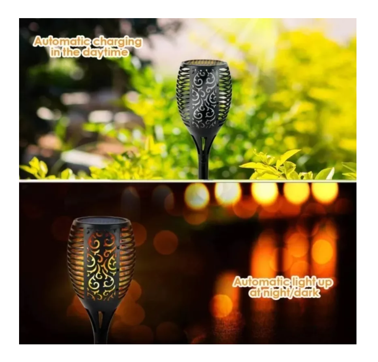 Luz Llama Solar 12 Led Con Estaca Exterior Tierra Jardin-6