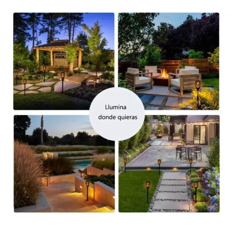 Luz Llama Solar 12 Led Con Estaca Exterior Tierra Jardin-7