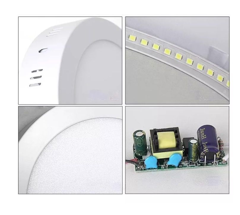 Foco Panel Plafón Led 24w Sobrepuesto Redondo Luz Cálida-6
