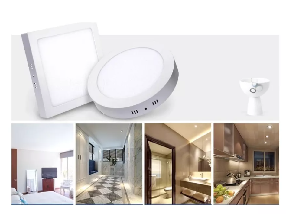 Foco Panel Plafón Led 24w Sobrepuesto Redondo Luz Cálida-7
