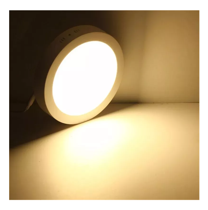 Foco Panel Plafón Led 24w Sobrepuesto Redondo Luz Cálida-2