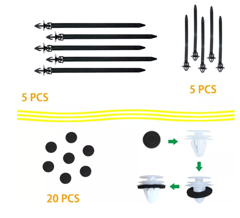 Kit 460 Clips Fijacion Broche Retencion Plastico Tapabarro-4