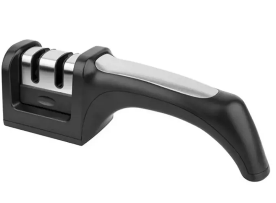 Afilador Cuchillo Tijera Cocina 2 Ranuras Acero Y Cerámica-0