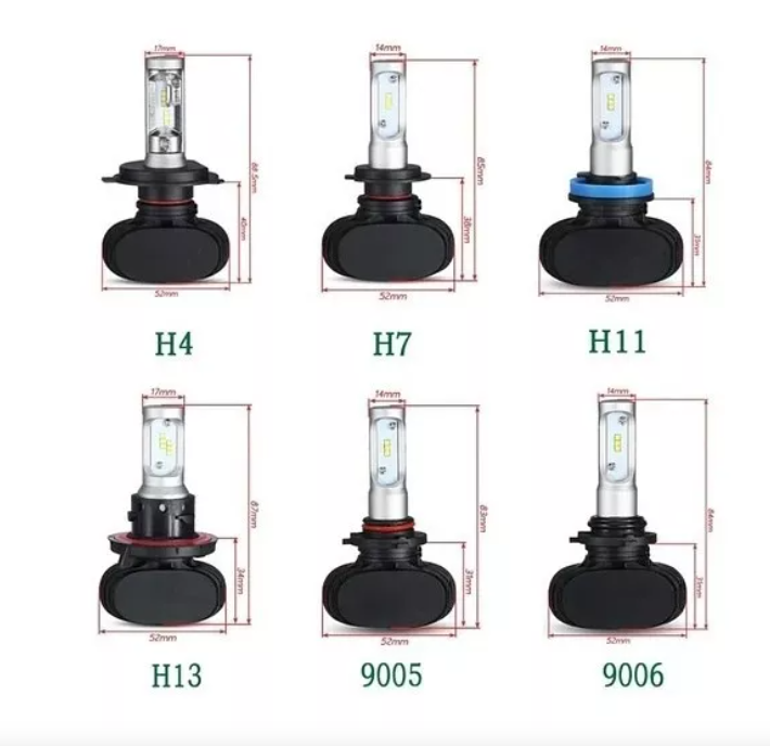 Kit Turbo Led H1 H3 H4 H7 H11 H13 9005 9006 880 Chip S1-5