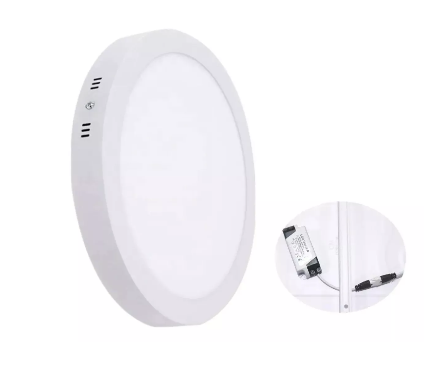 Pack 10 Foco Led Plafon Redondo 6w Panel Sobrepuesto Fria-2