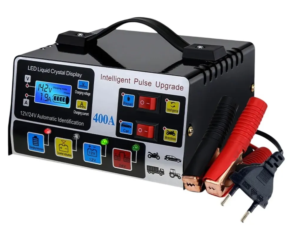Cargador De Batería Automático Inteligente Auto Moto Camión-0