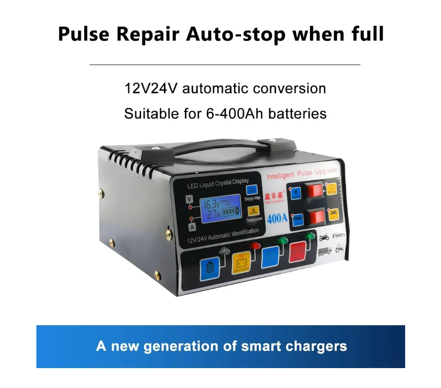 Cargador De Batería Automático Inteligente Auto Moto Camión-1