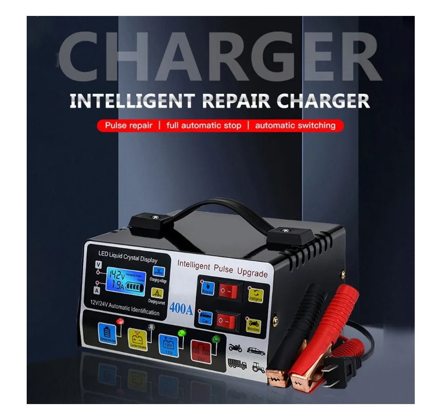 Cargador De Batería Automático Inteligente Auto Moto Camión-2