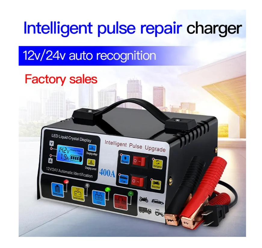 Cargador De Batería Automático Inteligente Auto Moto Camión-4