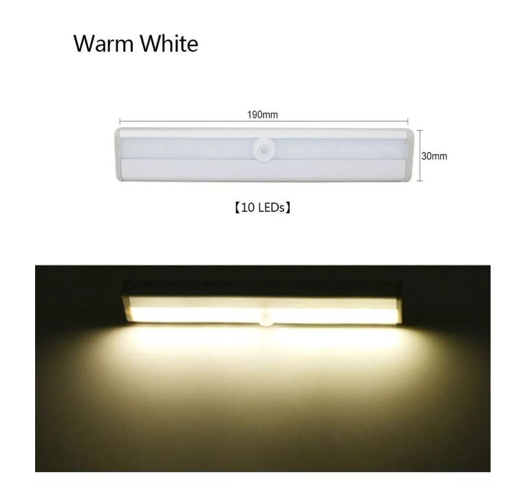 Barra Led Con Sensor Para Armario Cocina Escalera A Pilas-1