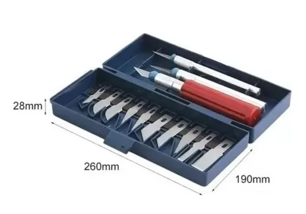 Set Bisturi - Cuchillos Cartoneros Maqueteria 13 Piezas-2