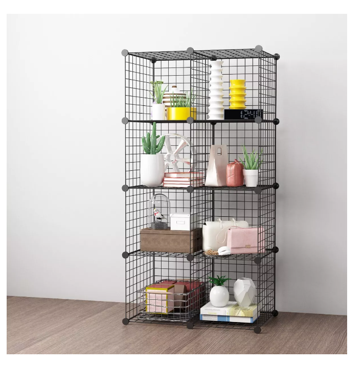 Armario Organizador Metálico Negro 8 Cubos-2
