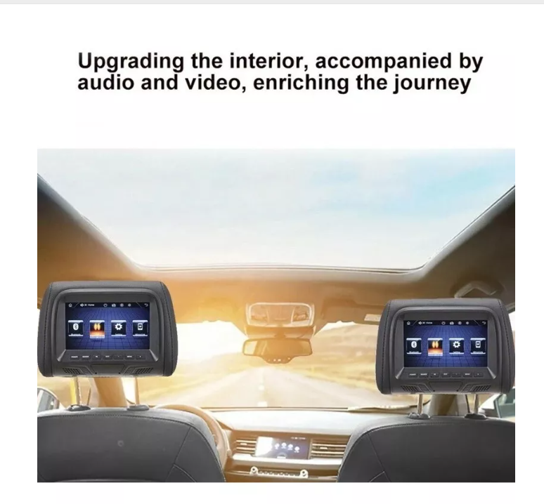 Par Monitor Coche Universal 7in Auto Reposacabezas Mp5 Video-6