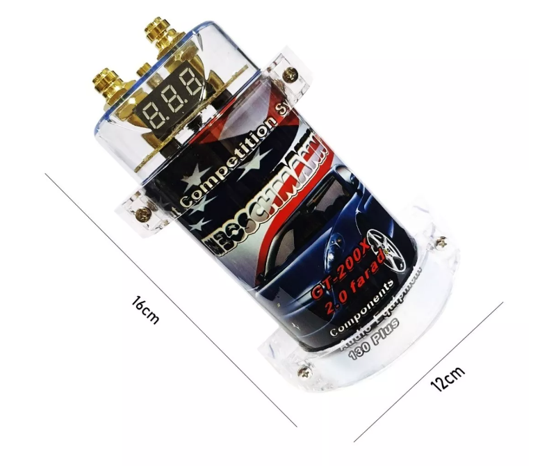 Capacitor Audio Car 2.0 Faradios Parlantes Regulador Amp-2