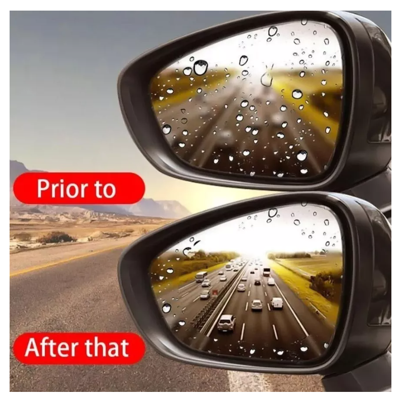 Kit Par Lamina Espejo Retrovisor Anti Lluvia Impermeable 2-5