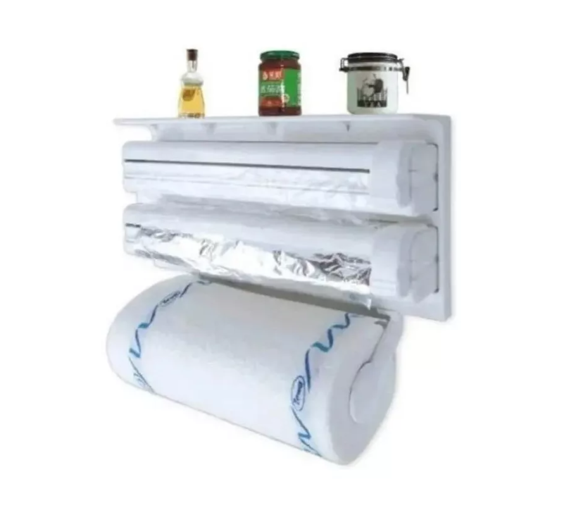 Dispensador Corta Fácil Triple Papel De Cocina Toalla-1