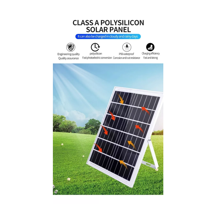 Foco Solar 100w 731t + Panel Solar Y Control Remoto-4
