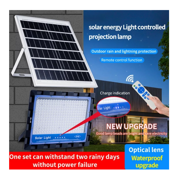 Foco Solar 100w 731t + Panel Solar Y Control Remoto-5