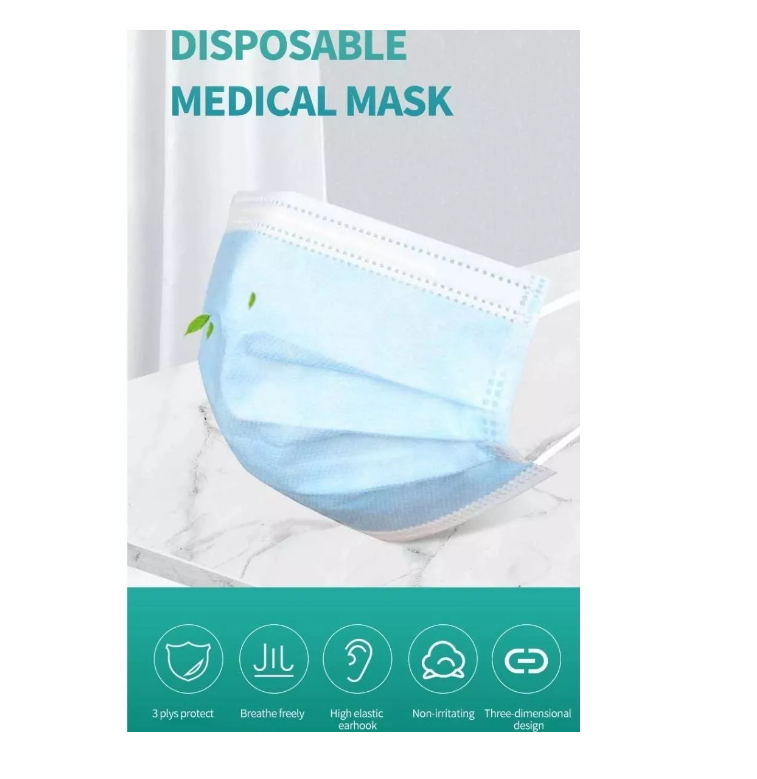 Caja 50 Mascarillas Quirúrgicas Desechables Ajustador Nariz-4