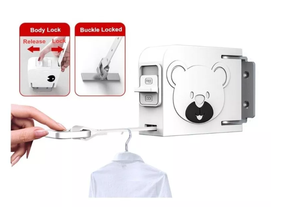 Tendedero Invisible Cuerda Plegable Retráctil Ropa Colgador-0