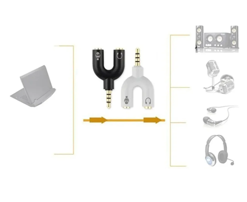 X5 Splitter 3.5mm Adaptador Audio Separa Microfono Audifono-1