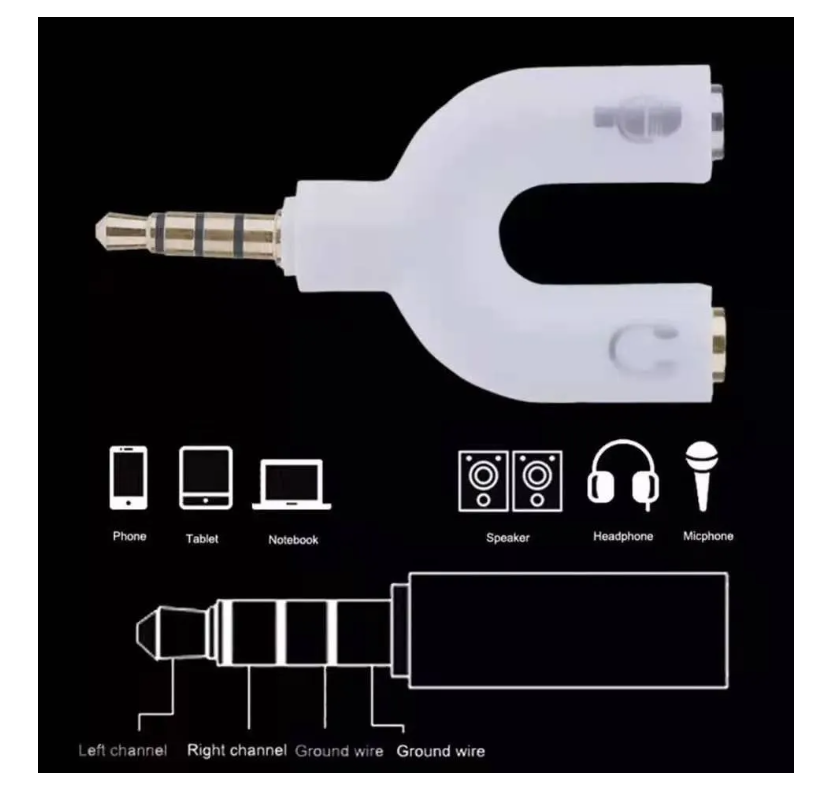 X5 Splitter 3.5mm Adaptador Audio Separa Microfono Audifono-2